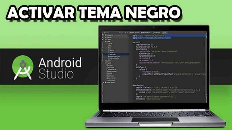 laptop modo oscuro Android Studio