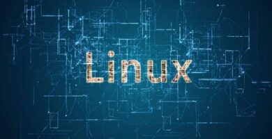 letras de linux fondo azul