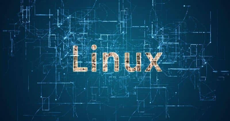 letras de linux fondo azul