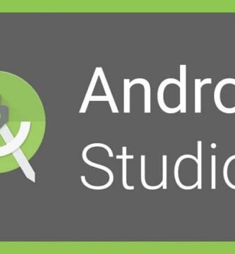 logo gris verde letras blancas android studio