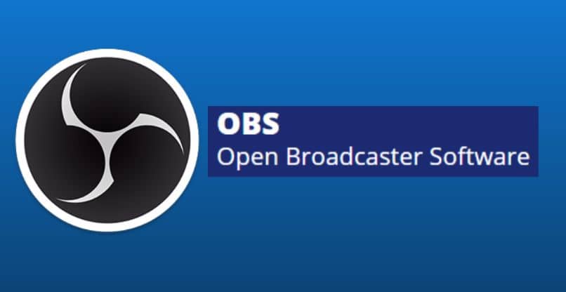 logo open broaddcaster software fondo azul