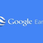 logotipo de google earth fondo azul
