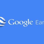 logotipo de google earth fondo azul