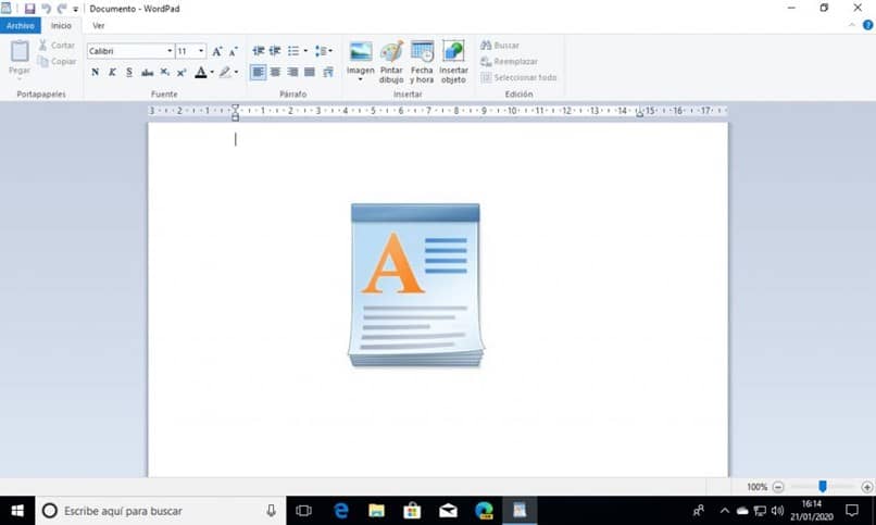 pagina wordpad