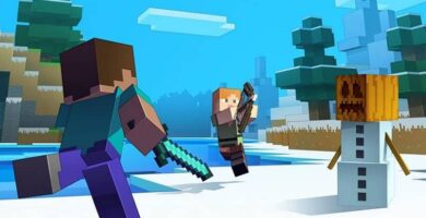 personajes en nieve en minecraft