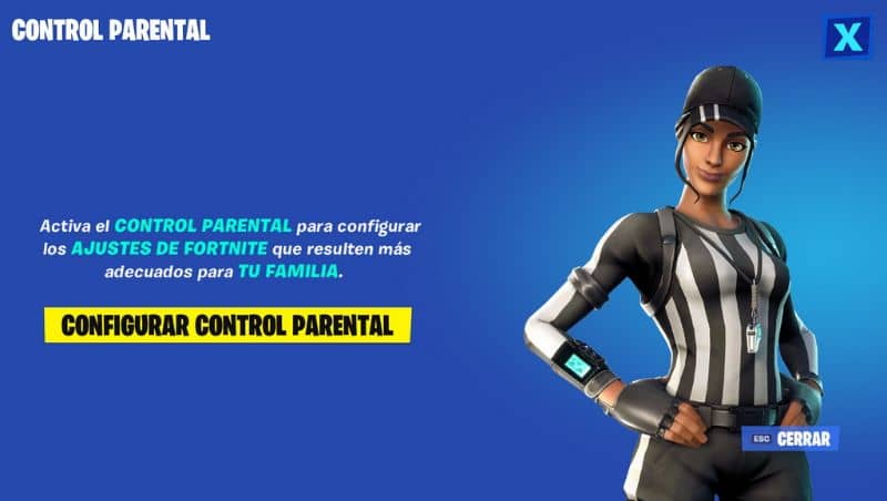 quitar control parental fortnite