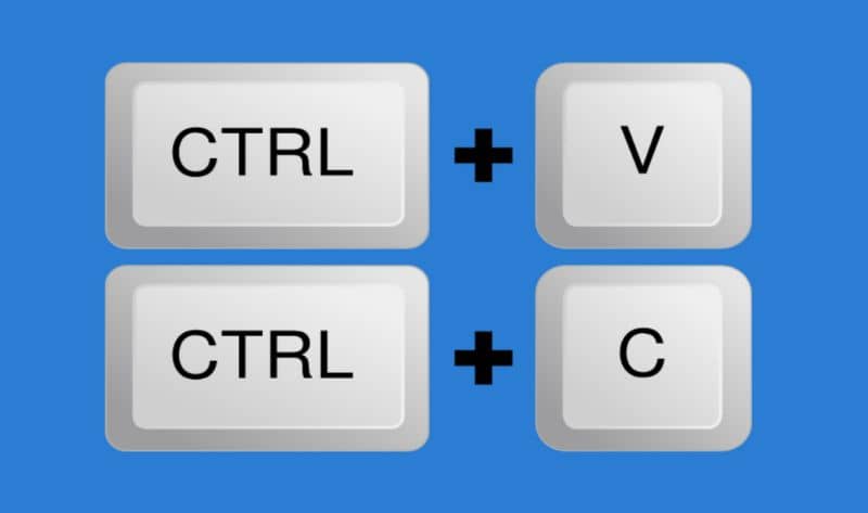 Ctrl + C, Ctrl + V -näppäinten kuvakkeet