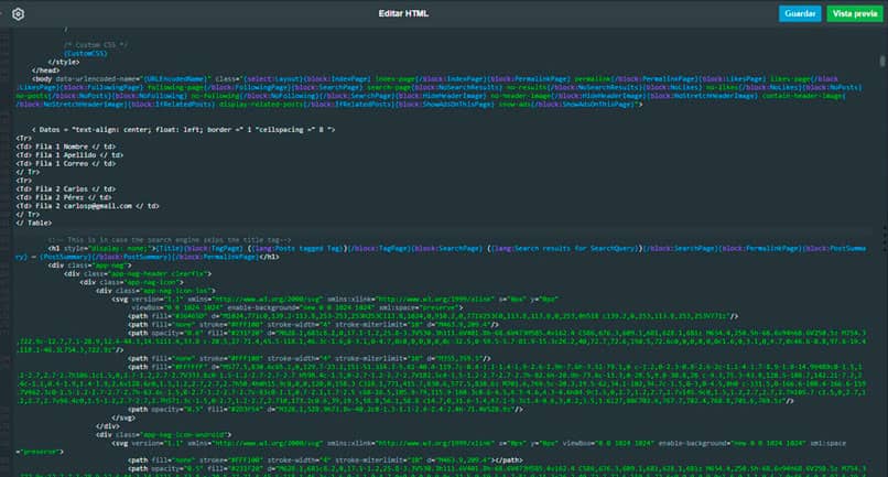Lisää koodi HTML -editorissa 