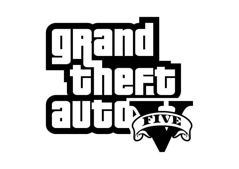 GTA V mustavalkoinen logo