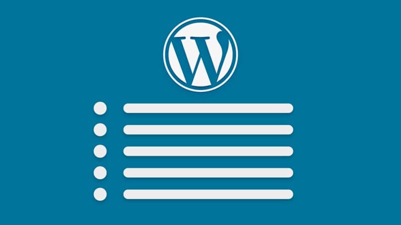 wordpress -luettelon sininen tausta