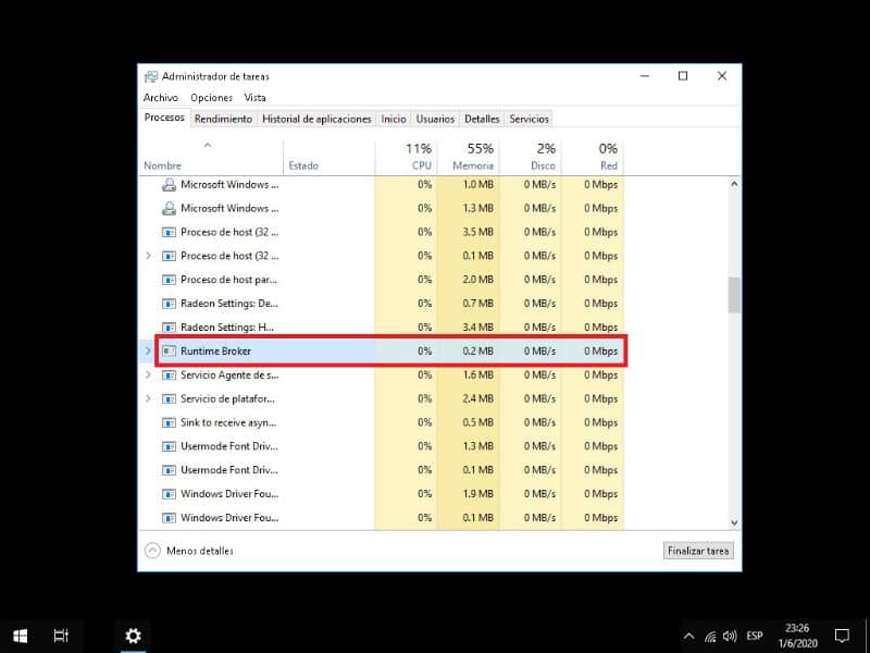 Runtime Broker välttää liiallista RAM- ja CPU -kulutusta