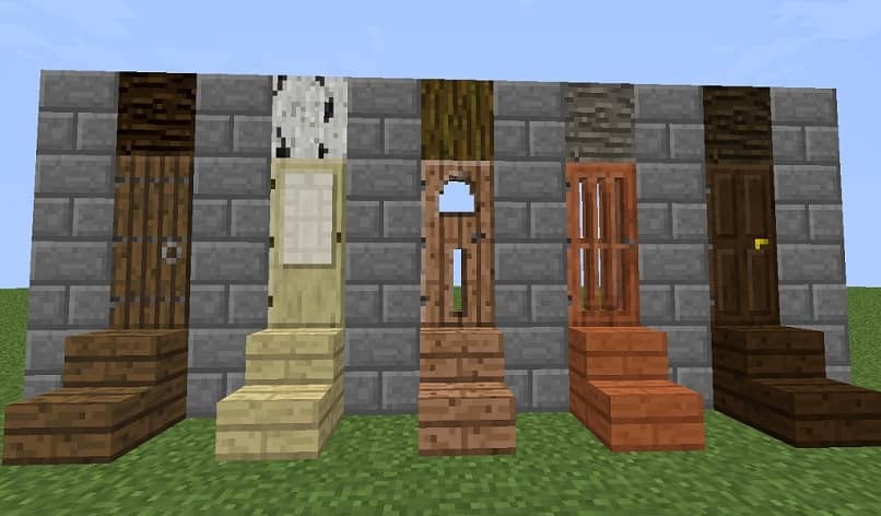 minecraft värikäs ovi ja portaat
