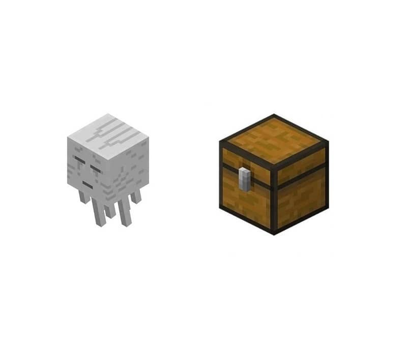 Minecraft -hahmo ja esine haamu ja rintakehä