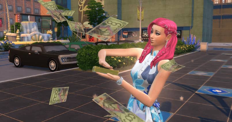 Simsin hahmo heittää rahaa