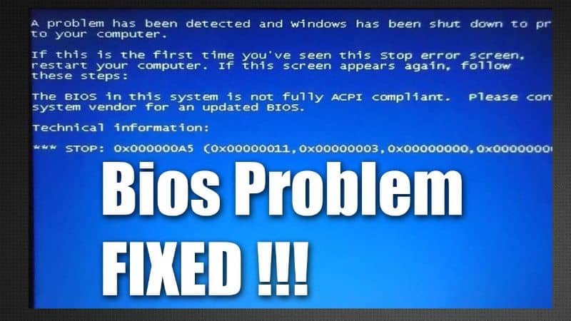 BIOSin sinisen näytön ongelmat