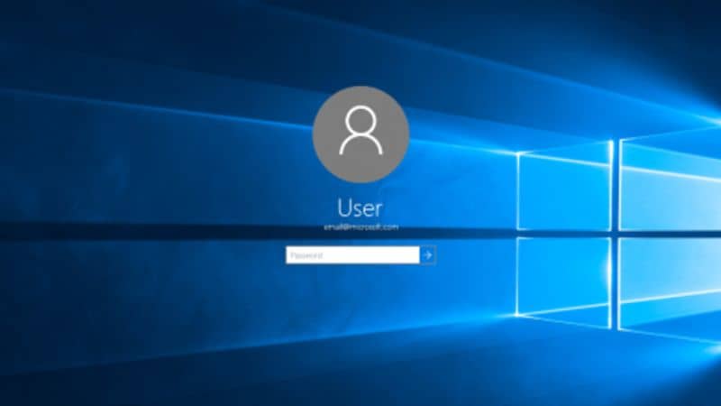 Windows 10 -kirjautumisen taustaikkuna sininen