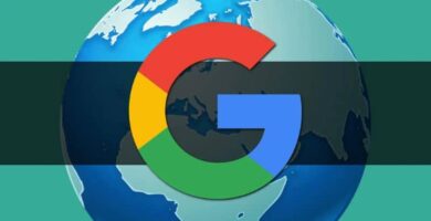 Logo Google fondo planeta tierra