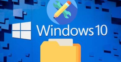 Windows 10 carperta fondo azul