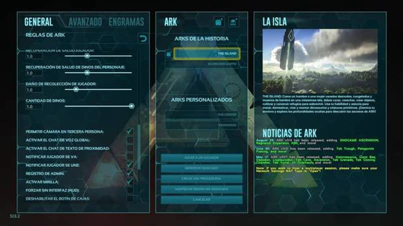 administrador configuraciones servidor ark survival evolved 11700