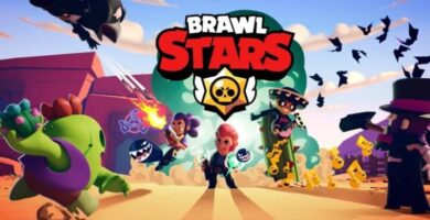 batalla de brawl stars con logo en el centro