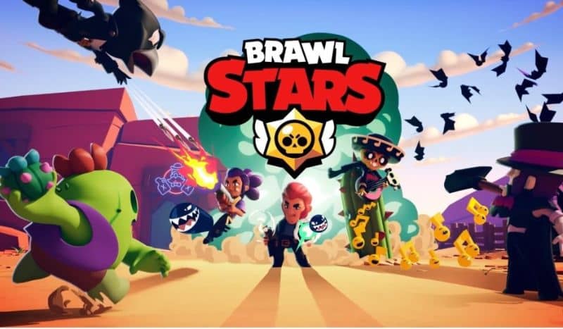 batalla de brawl stars con logo en el centro