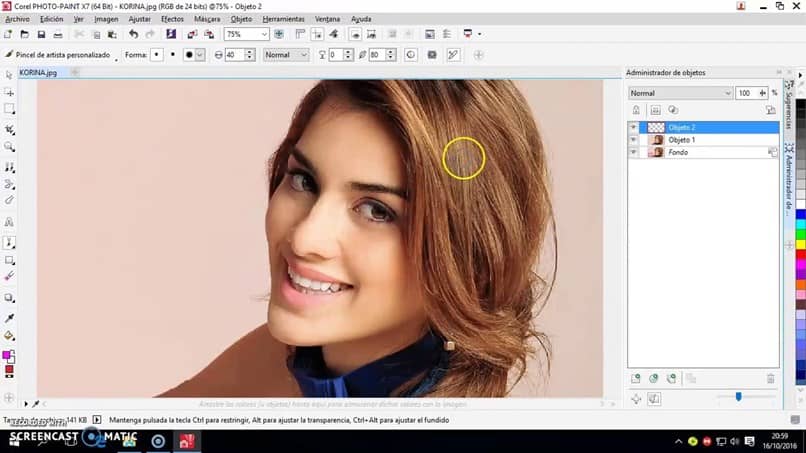 corel mujer rostro