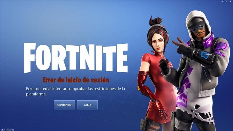 error de inicio de sesion en fornite