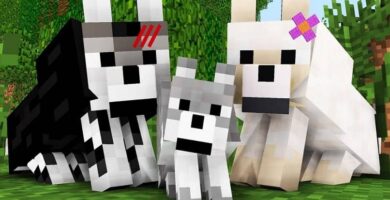 familia de lobos de minecraft