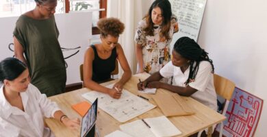 grupo mujeres empresa llenan encuesta 12964