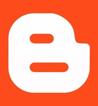 icono de blogger blanco con naranja