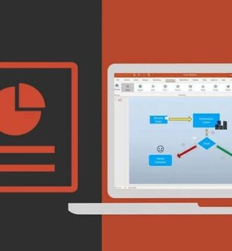icono de powerpoint naranja con fondo negro