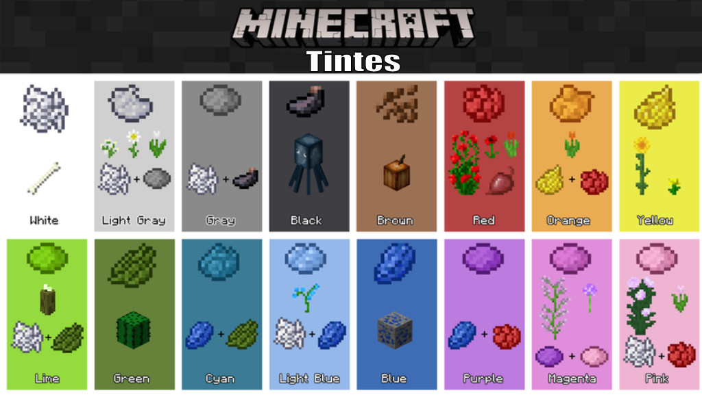 Kuinka tehdä tai saada kaikki värit Minecraftissa - ruskea, vihreä, violetti sävy jne. 1 id 7933
