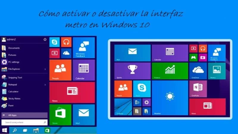 Metrorajapinnan aktivointi tai deaktivointi Windows 10: ssä (esimerkki) 1 interfaz metro
