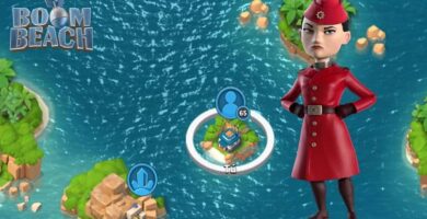 isla de boom beach y mujer