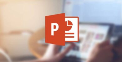 logo de PowerPoint y fondo difuminado