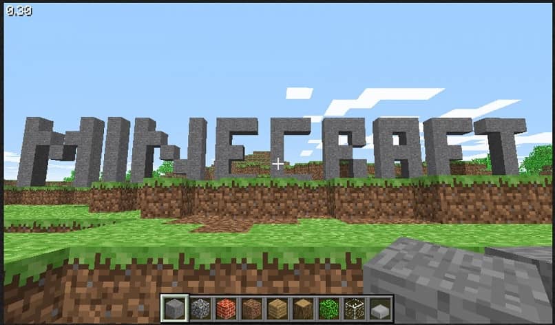 logo de minecraft construido