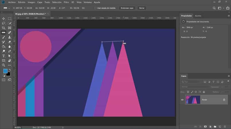 medir triangulos photoshop regla 13382
