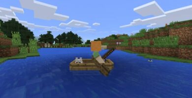 Kuinka tehdä vene, vene tai vene Minecraftissa? - Minecraft -alus (esimerkki) 33 mujer sobre bote de minecraft
