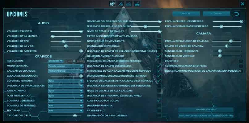 opciones volumen ark juego survival evolved 11701