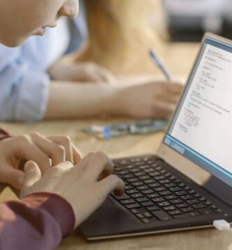 persona laptop buscando