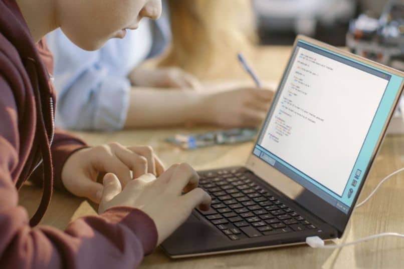 persona laptop buscando