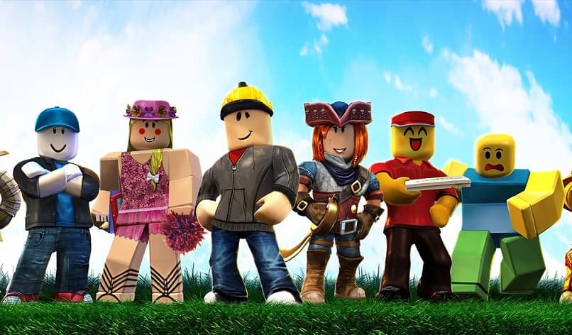 personajes de roblox en fila