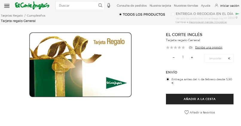 tarjeta regalo corte ingles sitio web 11173