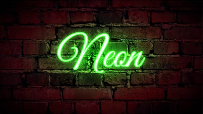 texto neon