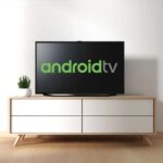 escritorio televisor muestra logo android tv 14456