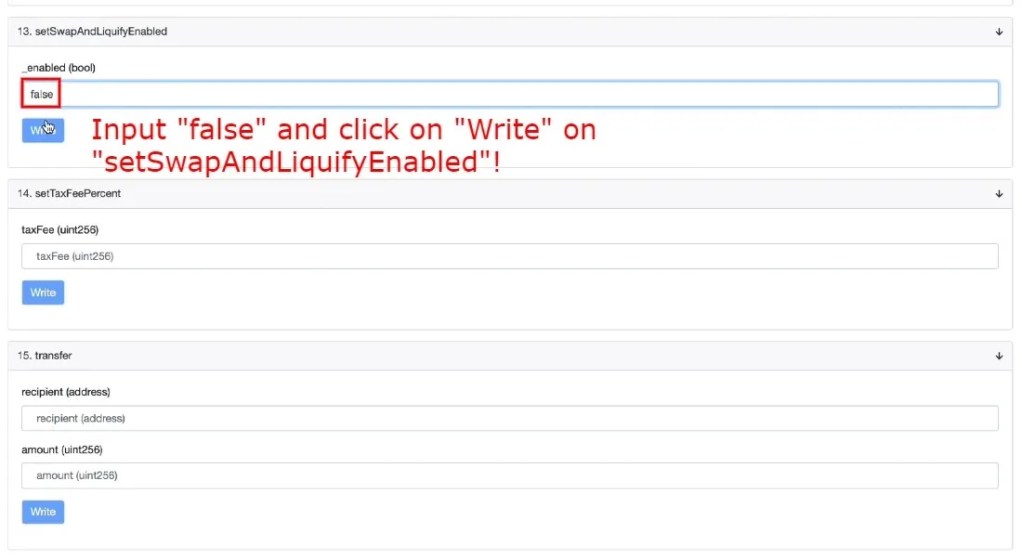 Kuinka korjata "TRANSFER_FROM_FAILED" PancakeSwapissa 5 setSwapAndLiquifyEnabled