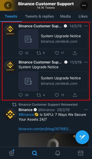 Kuinka kauan Binancen nosto kestää? 2 Binance -järjestelmän päivitysilmoitus