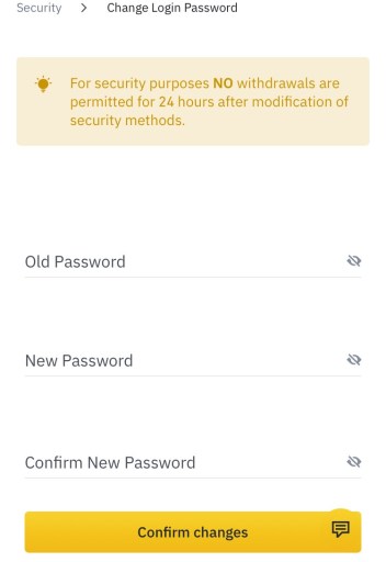 Binance -salasanan vaihtaminen tai palauttaminen 4 Kuinka vaihtaa salasana Binancessa