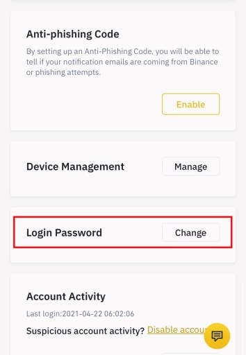 Binance -salasanan vaihtaminen tai palauttaminen 3 Binance -kirjautumissalasana