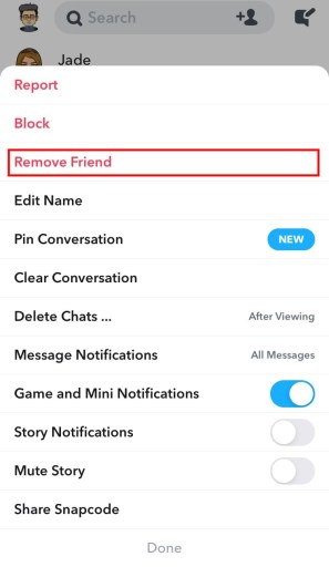 Muut Snapchatters Snapchatissa tarkoittaa poistamista tai poistamista